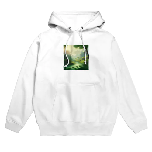  幻想の森 グリーンウンダー アートプリント Hoodie