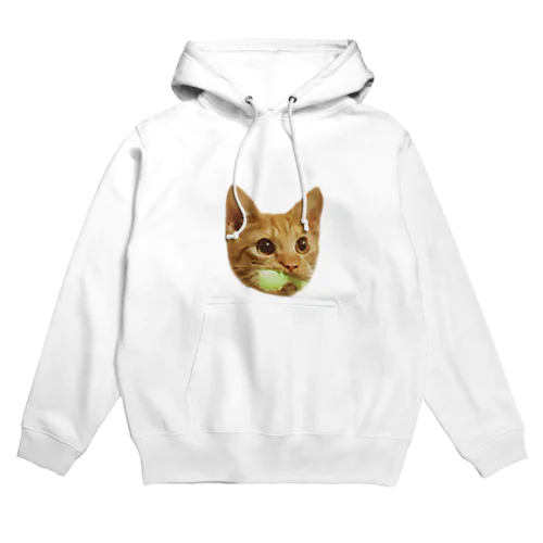 ねこじゃらしくわえた猫 Hoodie