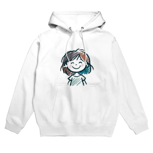 クレヨンイラスト少女 Hoodie