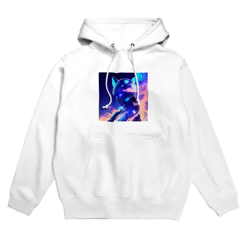 「機械仕掛けの狐の挑戦：使命と内なる葛藤」 - "Mechanical Fox's Challenge: Duty Amidst Inner Turmoil" Hoodie