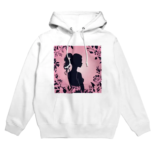 かわいい女の子の影絵 Hoodie