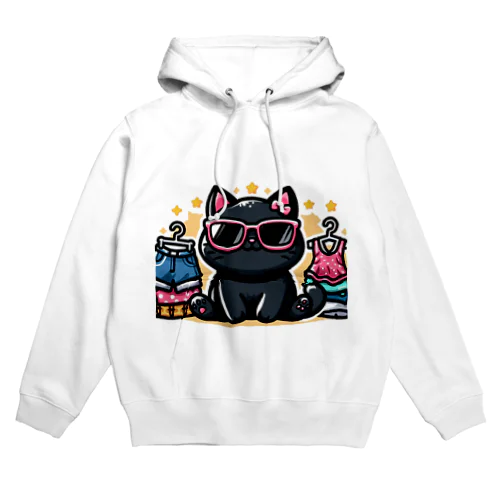 オシャレな黒猫 Hoodie