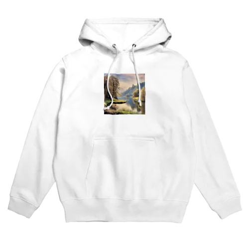 静かな川辺の風景 Hoodie