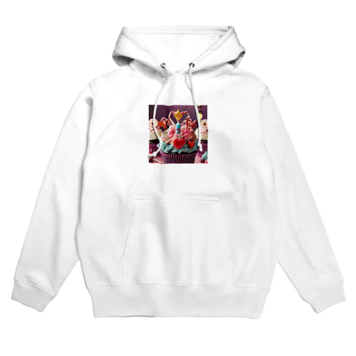 ケーキとハートのイラストグッズ Hoodie