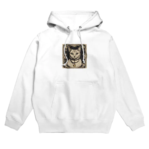 ヴィンテージキャットアート・クラシックキャットキャンバス Hoodie