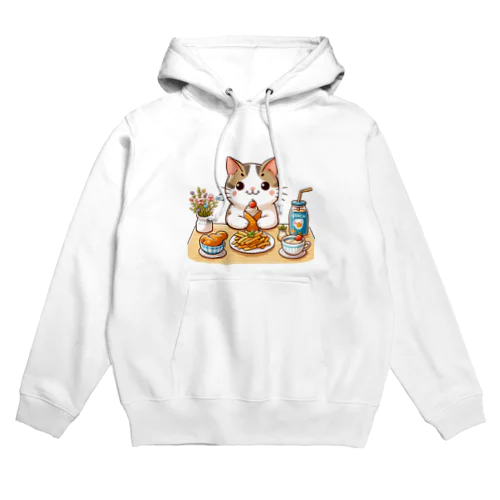 猫くんの豪華なカフェごはん♪ Hoodie