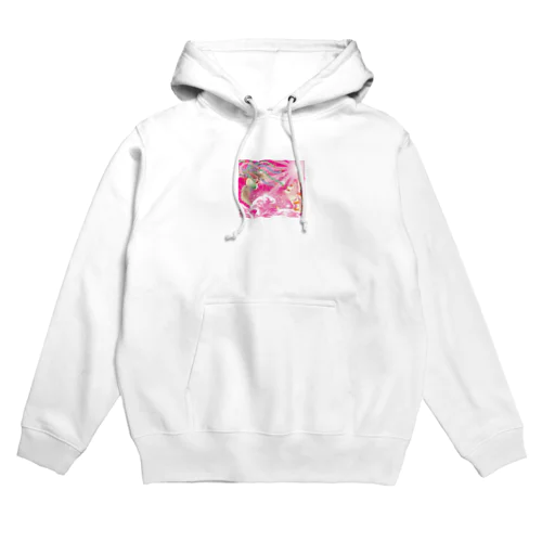 ピンク鳳凰　波　和柄 Hoodie