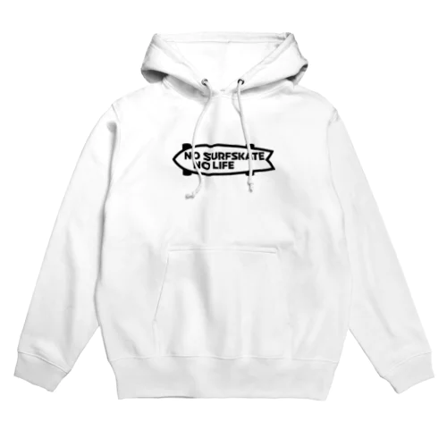 ノーサーフスケートノーライフ サーフスケートボードデザイン ブラック Hoodie