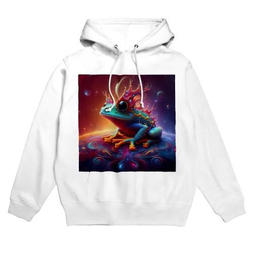 宇宙の中に浮かぶベルツノガエル Hoodie