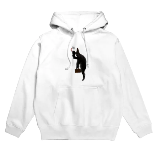 黒猫の通勤 Hoodie