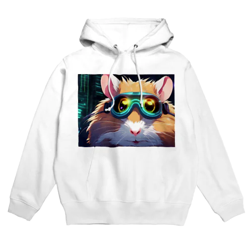 「夢のような夜の世界、ハムスターのアニメチックな冒険！」 Hoodie