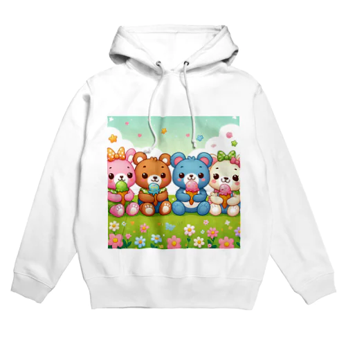 可愛いクマ４姉妹 Hoodie