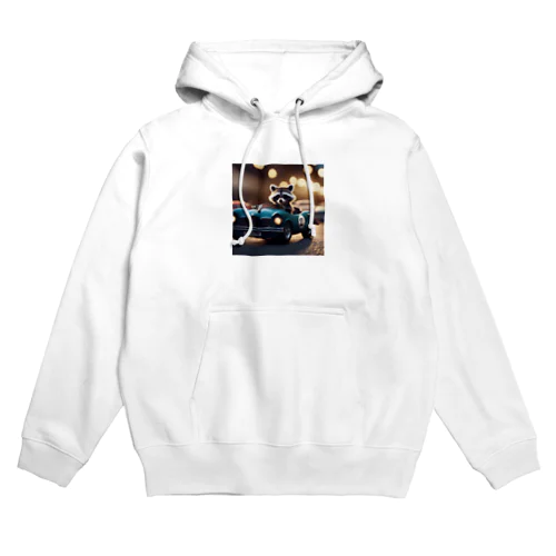 カーレースに参加しているアライグマ Hoodie