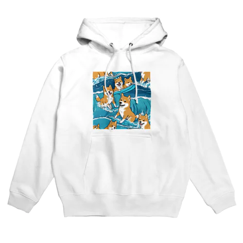 サーフィンをする柴犬。 Hoodie