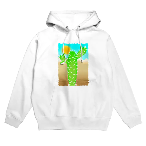 砂漠の太陽とサボテン Hoodie