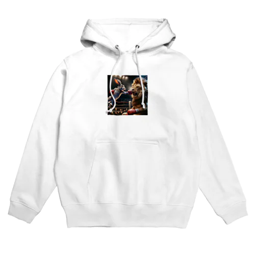 ウサギとライオンのボクシング Hoodie