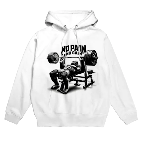 NO PAIN NO GAIN ゴリラベンチプレス Hoodie