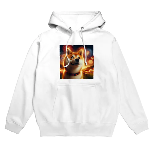 柴犬、花火を見る Hoodie