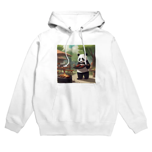 「食欲をそそるパンダが食事を運びます！」 Hoodie