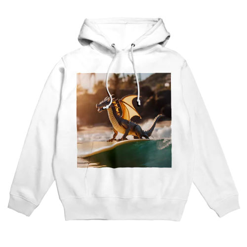 ドラゴンがサーフィンをしています Hoodie