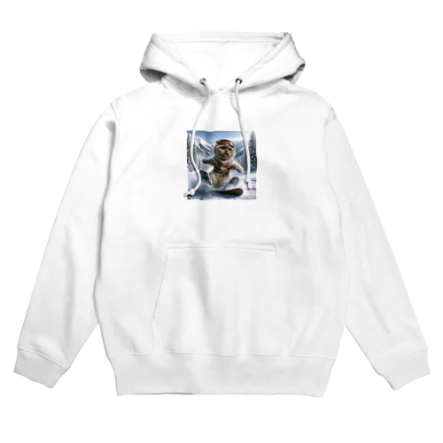 モカのスノボした日 Hoodie