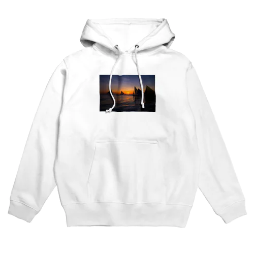 フィリピンボラカイ島夕陽ヨット海 Hoodie