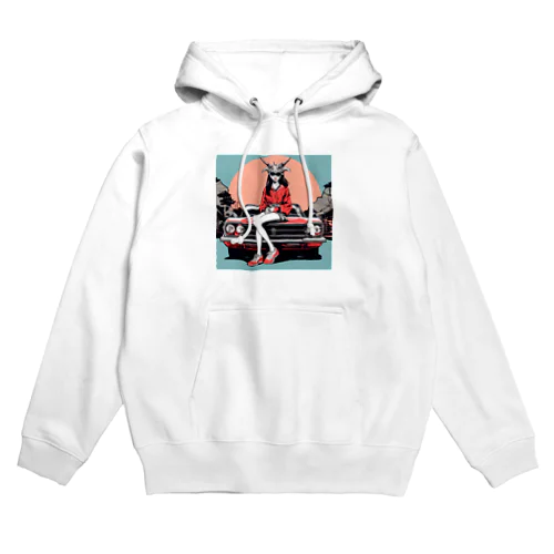 ボンネットに座る鬼嫁 Hoodie