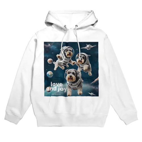 宇宙遊泳するミニチュアシュナウザー Hoodie