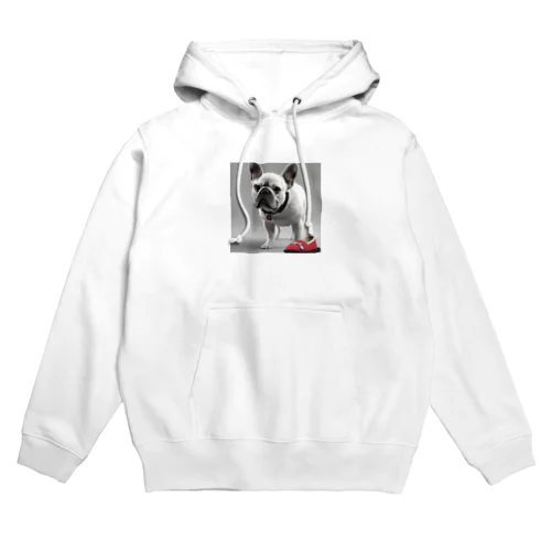 フレンチブルドッグと赤い靴 Hoodie