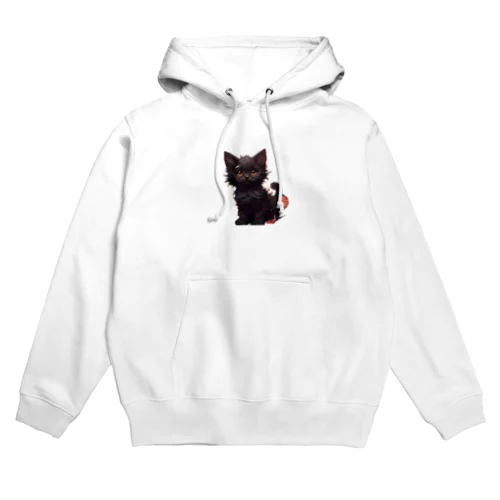 黒猫イラスト Hoodie