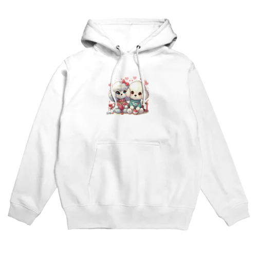 バレンタインを楽しむトイプードルのカップル Hoodie