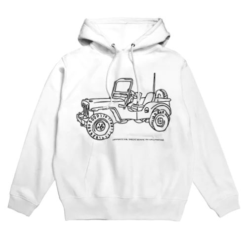 Jeep イラスト ライン画 Hoodie