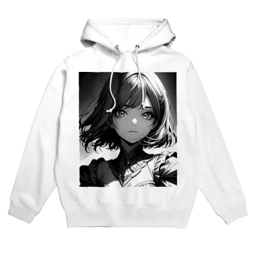 モノクロ美少女 Hoodie