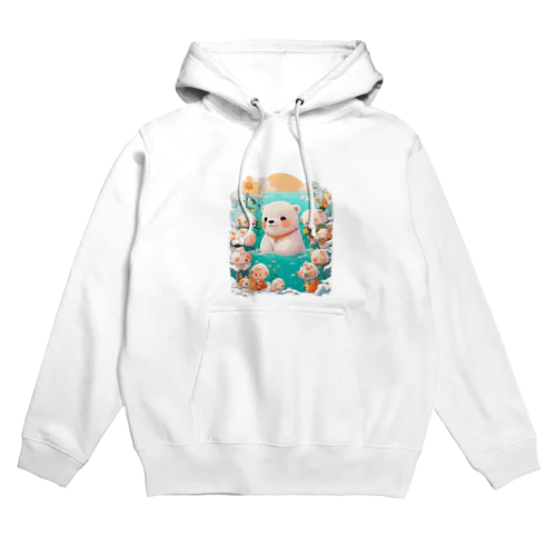 水遊びをしている白熊 Hoodie