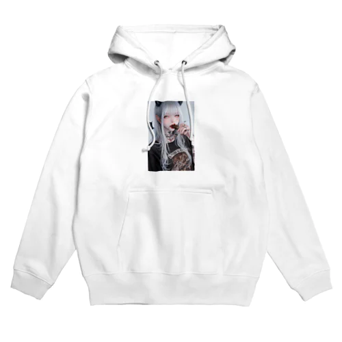 チョコを咥える悪魔美女 Hoodie