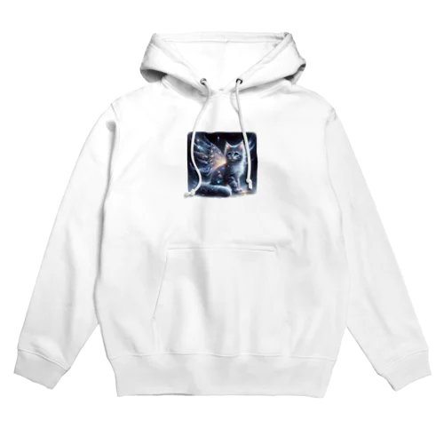 星空の舞、夜を守る猫 Hoodie