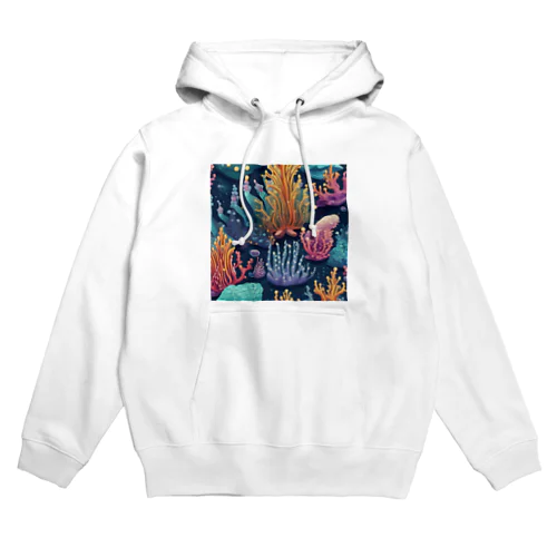 海を彩るコーラル Hoodie