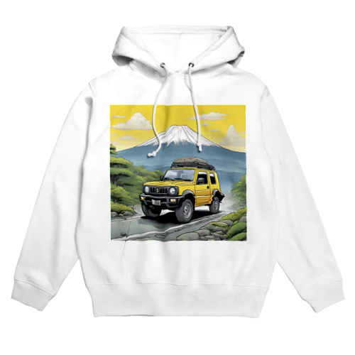 華やかな黄色いスズキジムニー Hoodie