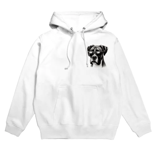 サングラスのボクサー犬 Hoodie