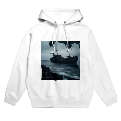 暗黒の海に浮かぶ腐敗した船の墓場 Hoodie