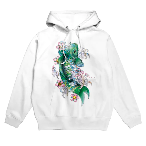 ガラスの緑鯉 Hoodie