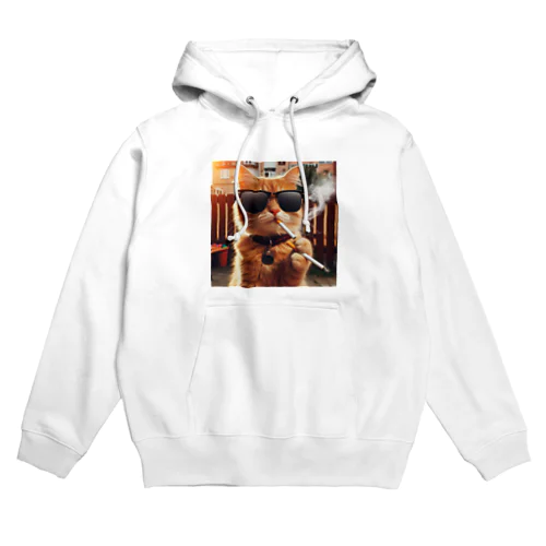 タバコを吸うグラサン猫 Hoodie