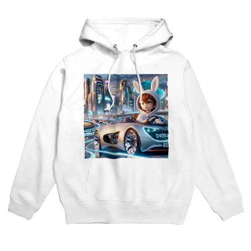 ユサユサしながら未来の車で未来都市をドライブ Hoodie