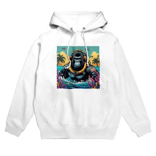 スキューバダイビングをするゴリラ Hoodie