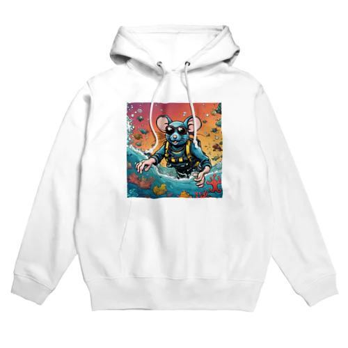 スキューバダイビングをするネズミ Hoodie