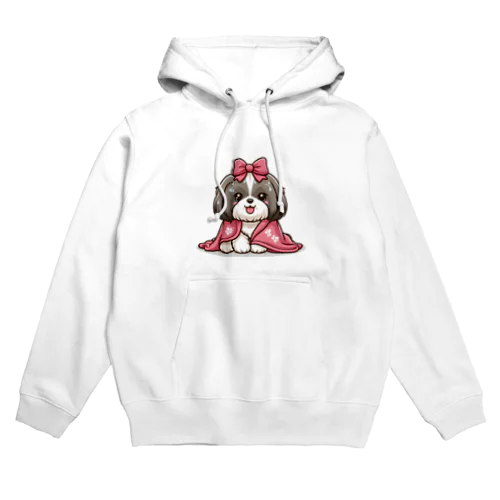 毛布にくるまるシーズー Hoodie