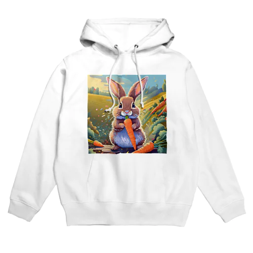 ニンジンを食べるうさぎ Hoodie