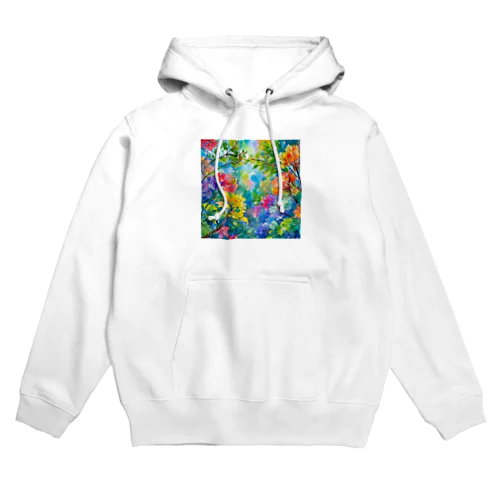 水彩画風に描かれた色鮮やかな木々 Hoodie