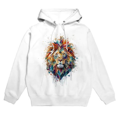 抽象的なライオンスプラッシュTシャツ Hoodie