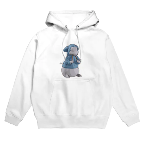 パーカーぎゅッうさぎ ブルー Hoodie